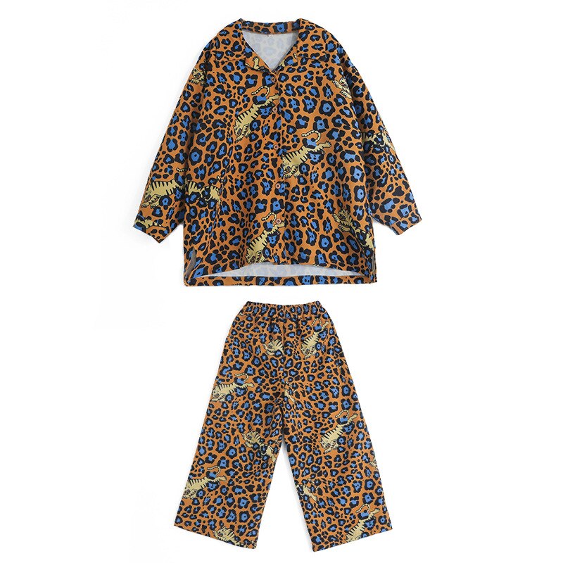 Enfant Cool Hip Hop vêtements léopard pinte surdimensionné petit haut jambe large Streetwear pantalon pour filles garçons Jazz danse Costume vêtements