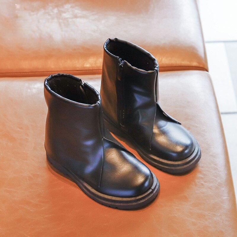 Stivali da bambina in pelle stivaletti per bambini 2022 nuovissimi autunno inverno bambini Martin stivali Vintage stile britannico 27-36 Ins Hot Chic: Black / 33 (inner 21cm)