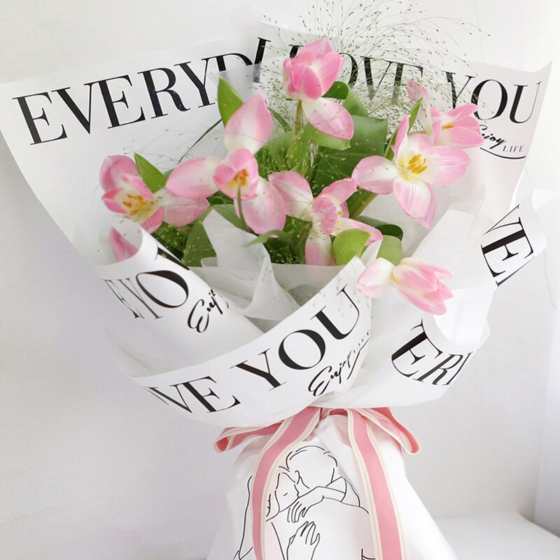 Waterproof Rose Flower Wrapping Paper Valentine's Day Bouquet Wrapping Paper Thickened Wrap Florist Bouquet Wrapping Paper
