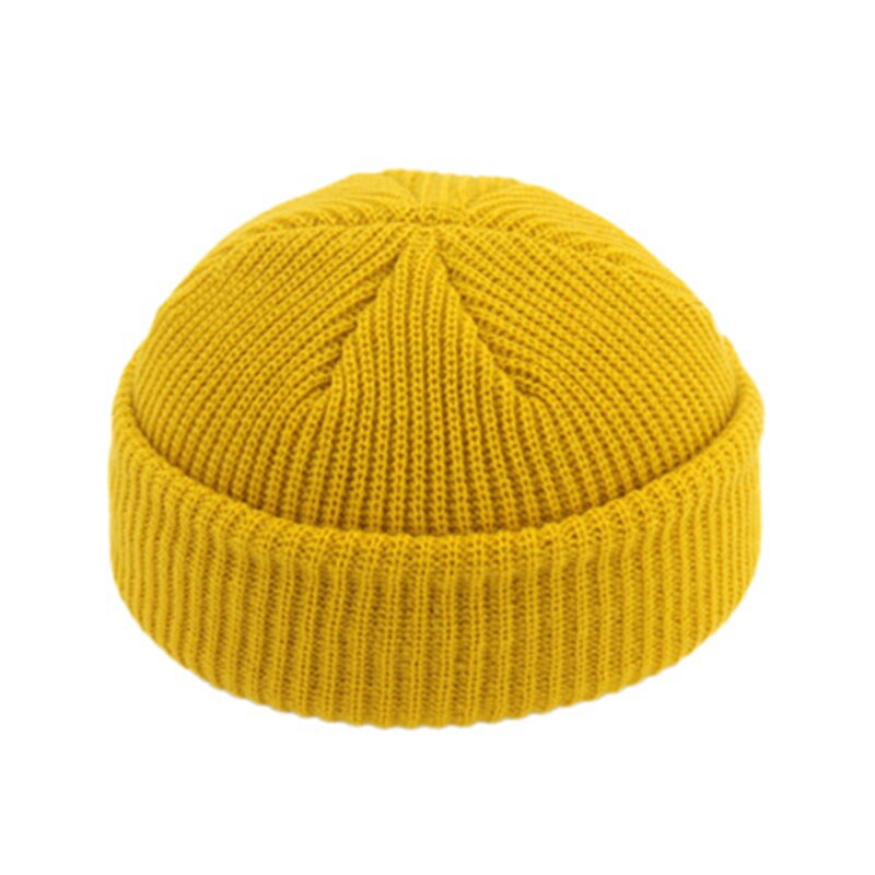 Vinter varme huer kvinde strikket hue kalot hip hop hat voksne mænd hue afslappet kort tråd elastiske unisex hatte: 17