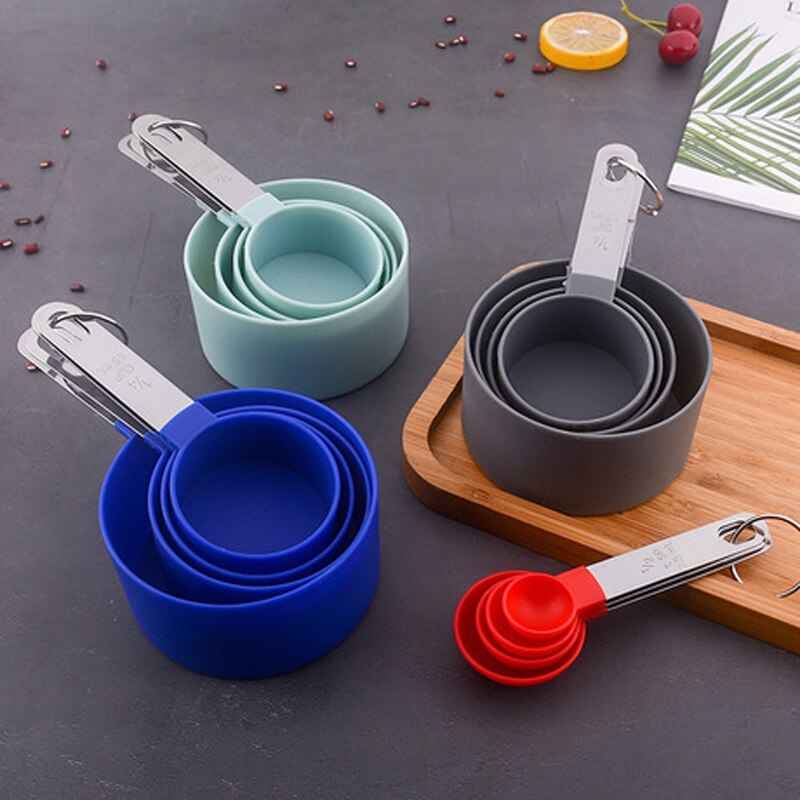 4Pcs Multi Purpose Lepels/Cup Meetinstrumenten Pp Bakken Accessoires Roestvrij Staal/Plastic Handvat Keuken Gadgets