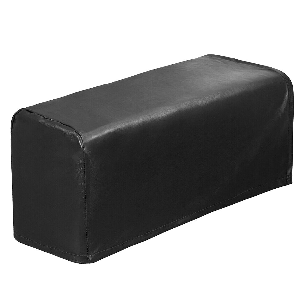 Nyligt 2 stk pu lædersofa armlæn beskytter beskyttere elastisk vandtæt til sofa stol arm: Sort
