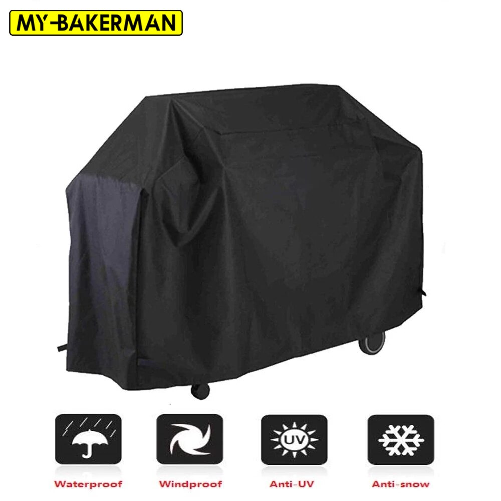 Cubierta protectora para parrilla de barbacoa, cubierta negra redonda para parrilla de barbacoa, resistente al agua, resistente a la lluvia, para exteriores, para exterior, polvo