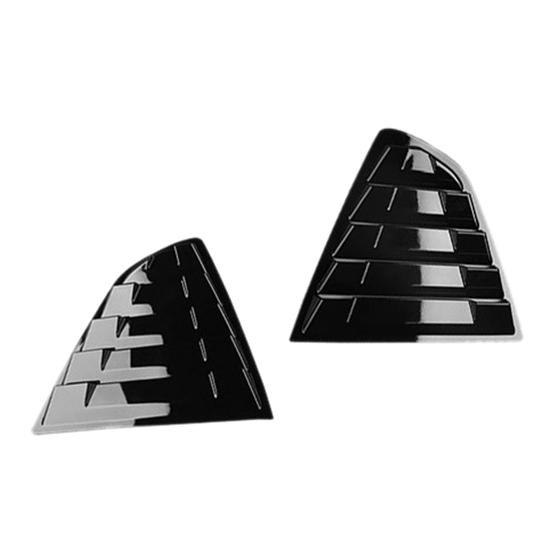 2 Stuk Achter Kwart Panel Raamstickers Cover Louvre Raam Ruit voor T-o-y-o -t-een Camry: Black