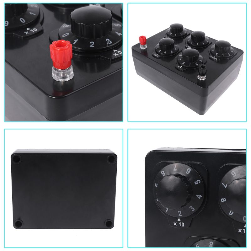 0-9999.9 Ohm Variable Resistance Box Decade Resistor Experimental Equipment For Physical School Teaching