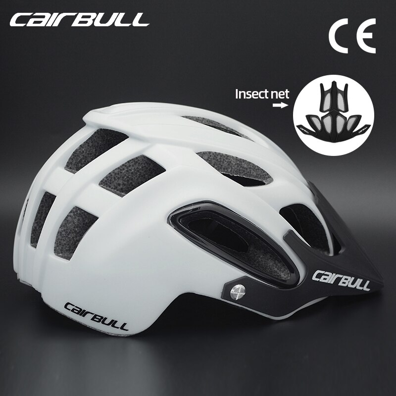 CAIRBULL – casque de vélo vtt ventilé avec visière solaire, filet anti-insectes, moulé intégralement, pour hommes et femmes adultes