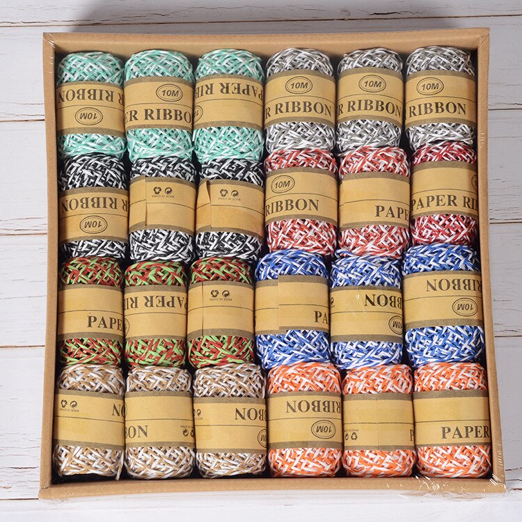24Pcs Natuurlijke Jute Twine String Roll Voor Kunstwerken Diy Ambachten Cadeaupapier: 10meters paper B
