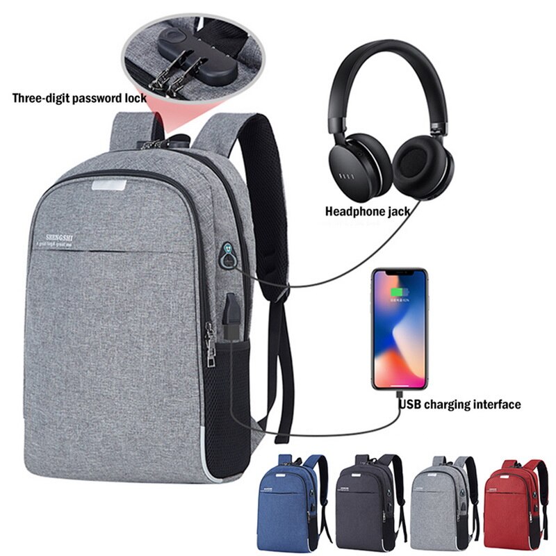 LOOZYKIT Rugzak Laptop Rugzak USB Opladen Backbag Reizen Daypacks Mannelijke School vacature Rugzak Diefstal Mochila Boekentas