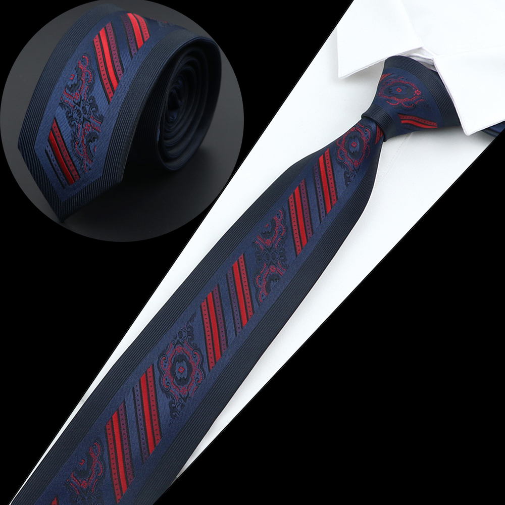 Nuova cravatta di lusso moda uomo cravatta in tessuto jacquard magro sottile 6 cm rosso marrone floreale cravatta festa banchetto camicia accessorio regalo: Argento