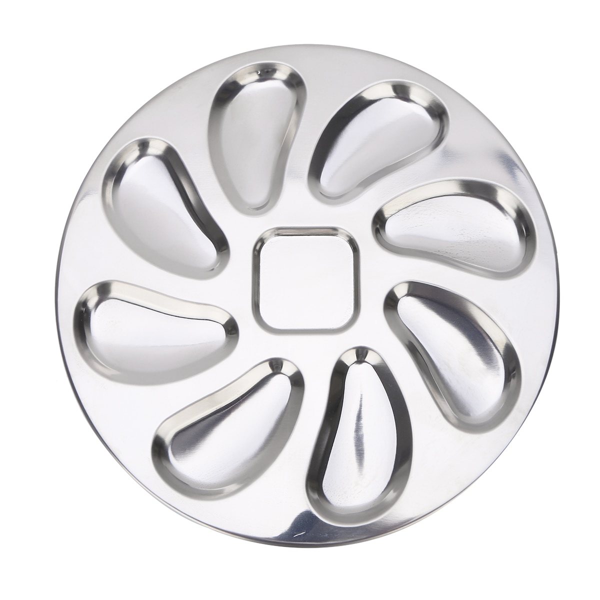 Oyster Shell Shaped Plate 8 Slots Stainless Steel Oyster Serving ...