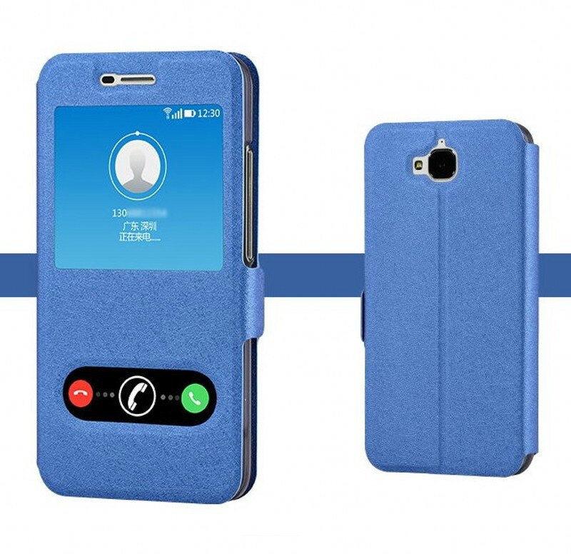 Venster Flip Case Voor Huawei Honor 4C Pro Cover Magnetische Leather Case Voor Huawei 4C Pro TIT-L01 Genieten 5 telefoon Bag &amp; Cases: Blauw