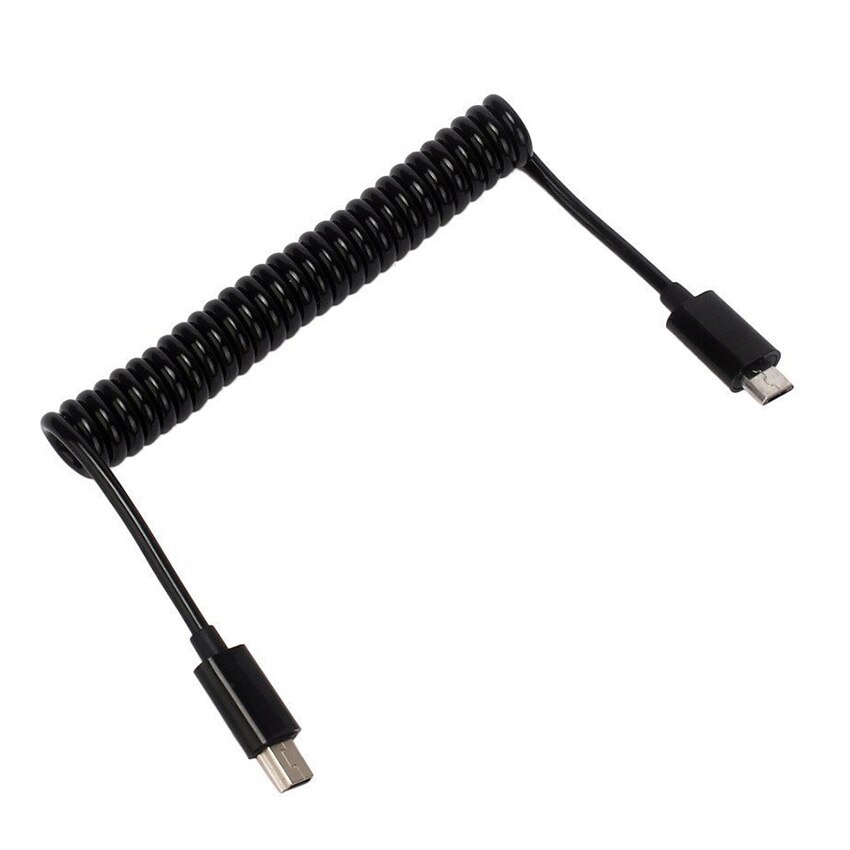 3FT 1M Lente Opgerolde Micro Usb B Naar Mini Usb 5 Pin Mannelijk Adapter Spiraal Kabel