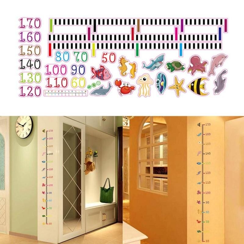 Children's Height Chart Pvc Height Measurement Wall Stickers Cartoon Mural Art Decal Home Decor Kindergarten Kids Height Chart