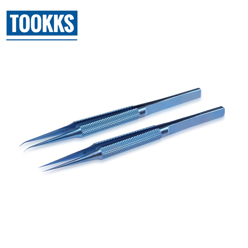 Pinzas profesionales de aleación de titanio, 0,15mm, borde preciso, recolector de huellas dactilares, pinzas de curva recta para reparación de iPhone: Flat