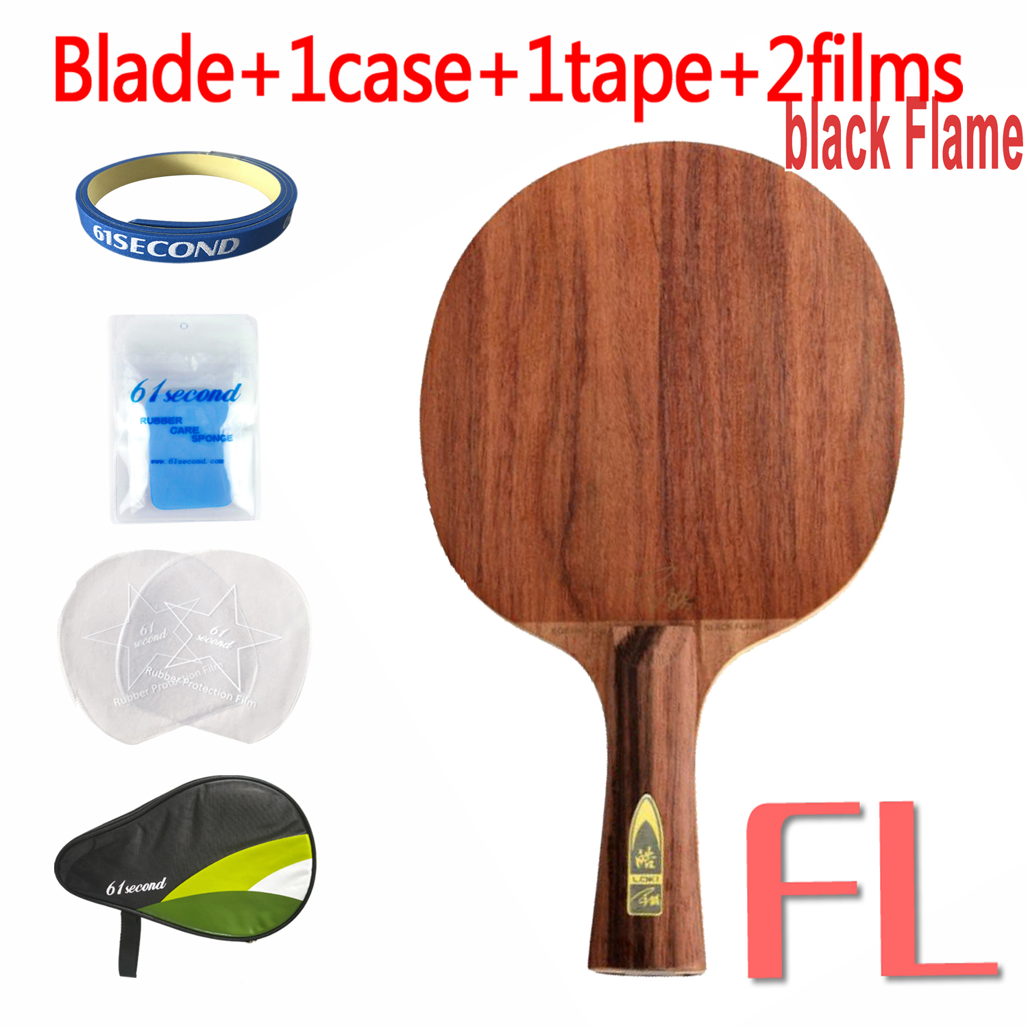 Loki Red Flame Black Flame Palissander Tafeltennis Blade Professionele 7 / 5 Lagen Ping Pong Blade: black FL with HM