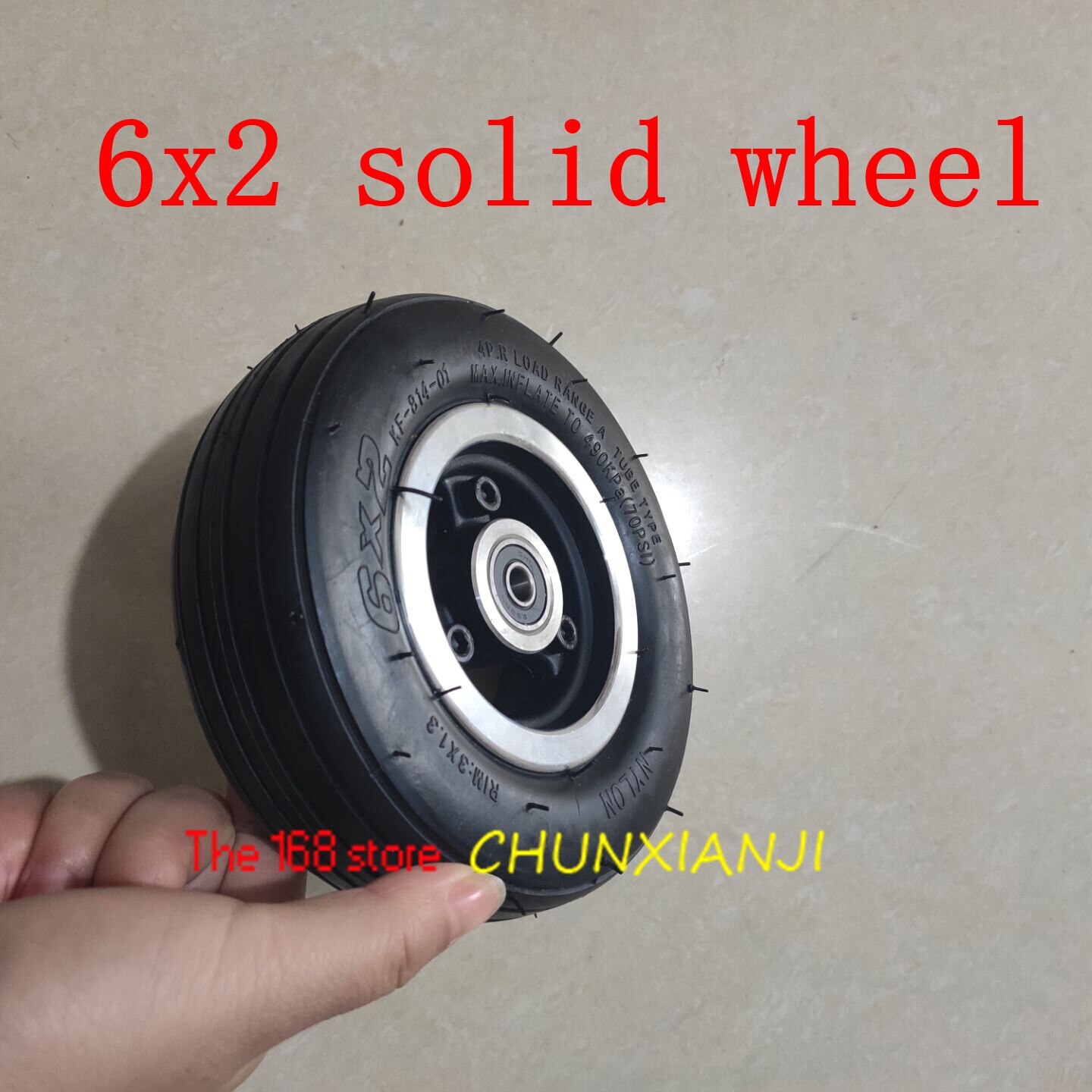 Good 6 Inch Electric Scooter Wheel 6x2 Solid Tire Metal Hub for Trolley Cart Wheel
