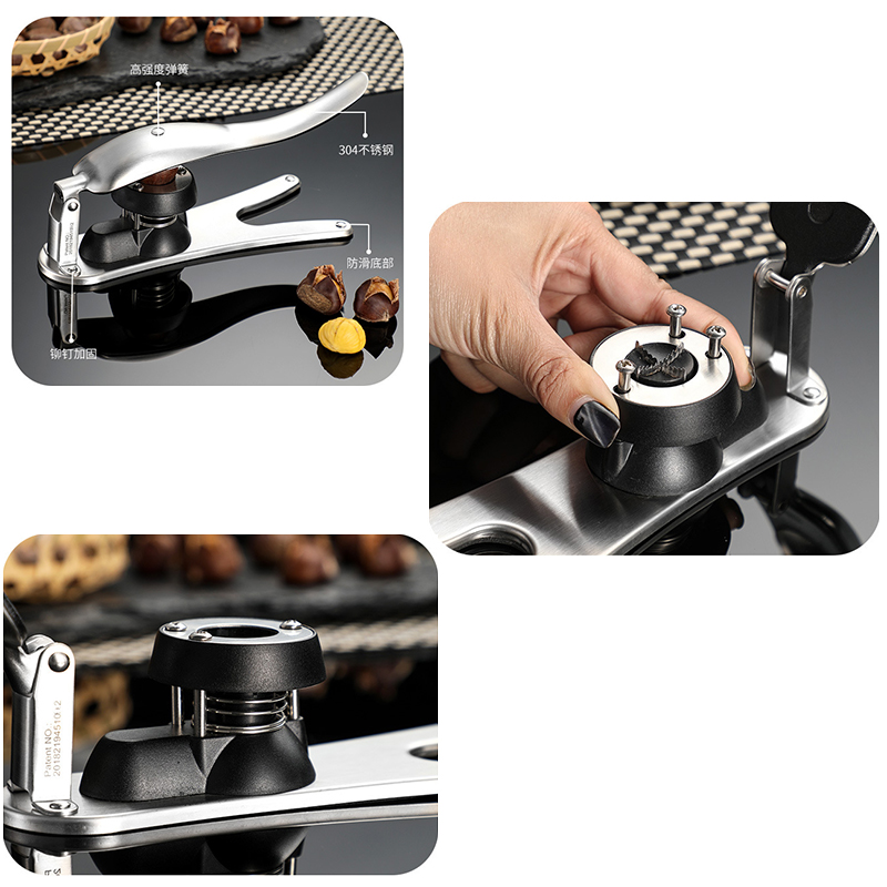 Stainless Steel 2 in 1 Quick Chestnut Clip Walnut Pliers Metal NutCracker Sheller Nut Opener Kitchen Tools Cutter Gadgets