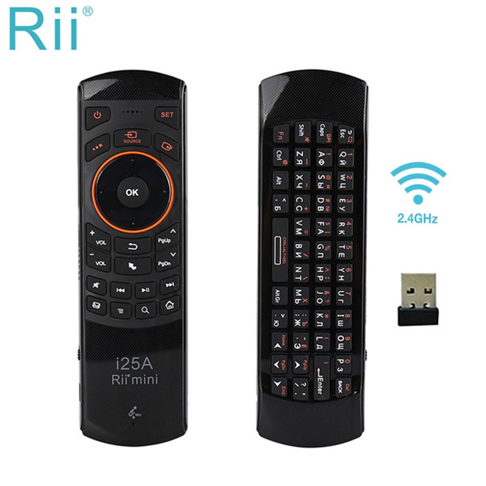 [Original] Rii i25/i25A 2,4 Ghz Mini Drahtlose Tastatur Englisch/Russische Fliege Luft maus mit Kopfhörer Jack für Mini PC/Android TV Kasten