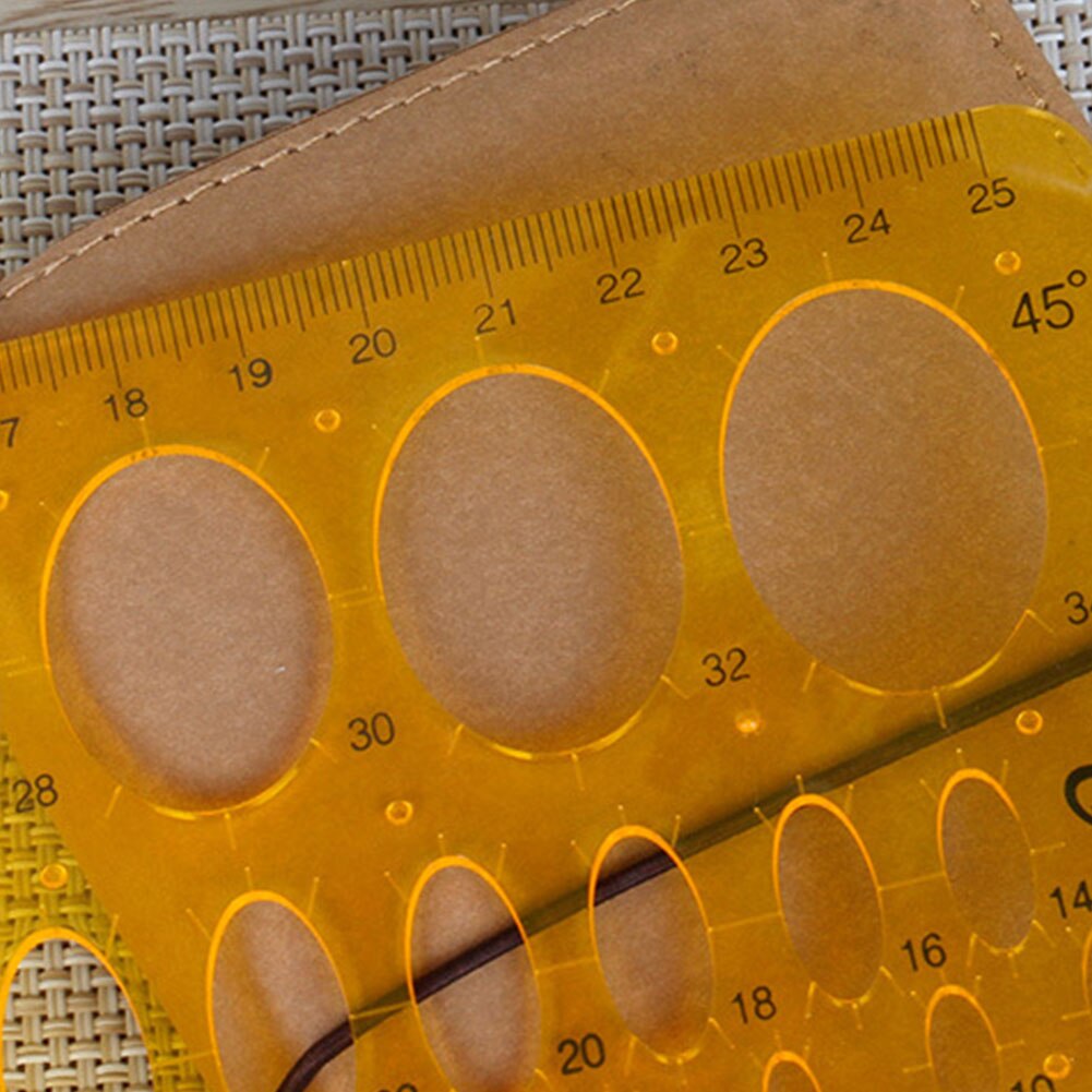 2 Pcs Student Oval Model Drafting Drawing Tool Multipurpose Circle Curve Template Ruler Set Plastic Stationery