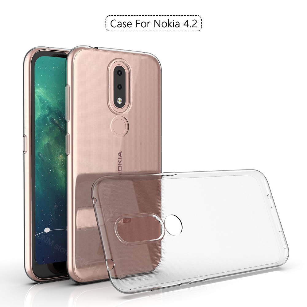per Il caso di Nokia 4.2 TPU silicone Trasparente Montato Molle Del Respingente per il Caso di Nokia 4.2 Trasparente Della Copertura Posteriore
