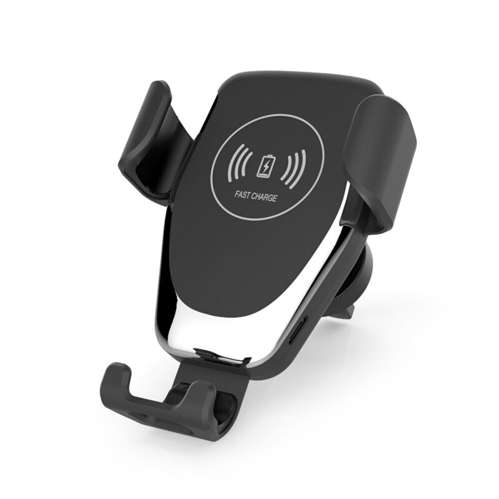 10W Qi Car Wireless Charger For iPhone11 XS Max XR X Samsung S10 S9 Intelligent Wireless Charging Car Phone Holder For Xiaomi: Black Charger