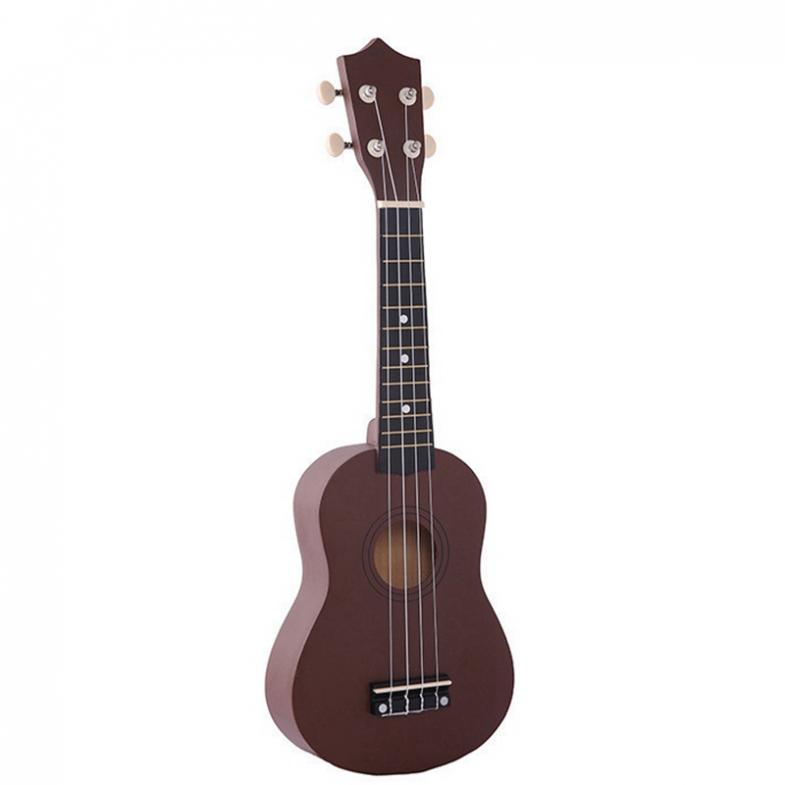 21 Inch Soprano Ukulele Hawaii Four String Guitar + String + Pick Accessories for Beginners Children Christmas: coffee