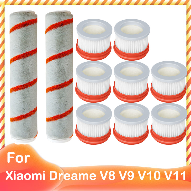Compatible for Xiaomi Dreame V9 V10 V11 V8 V9B V9P XR Accessories Main Brush HEPA Filter Wireless Handheld Parts: Orange