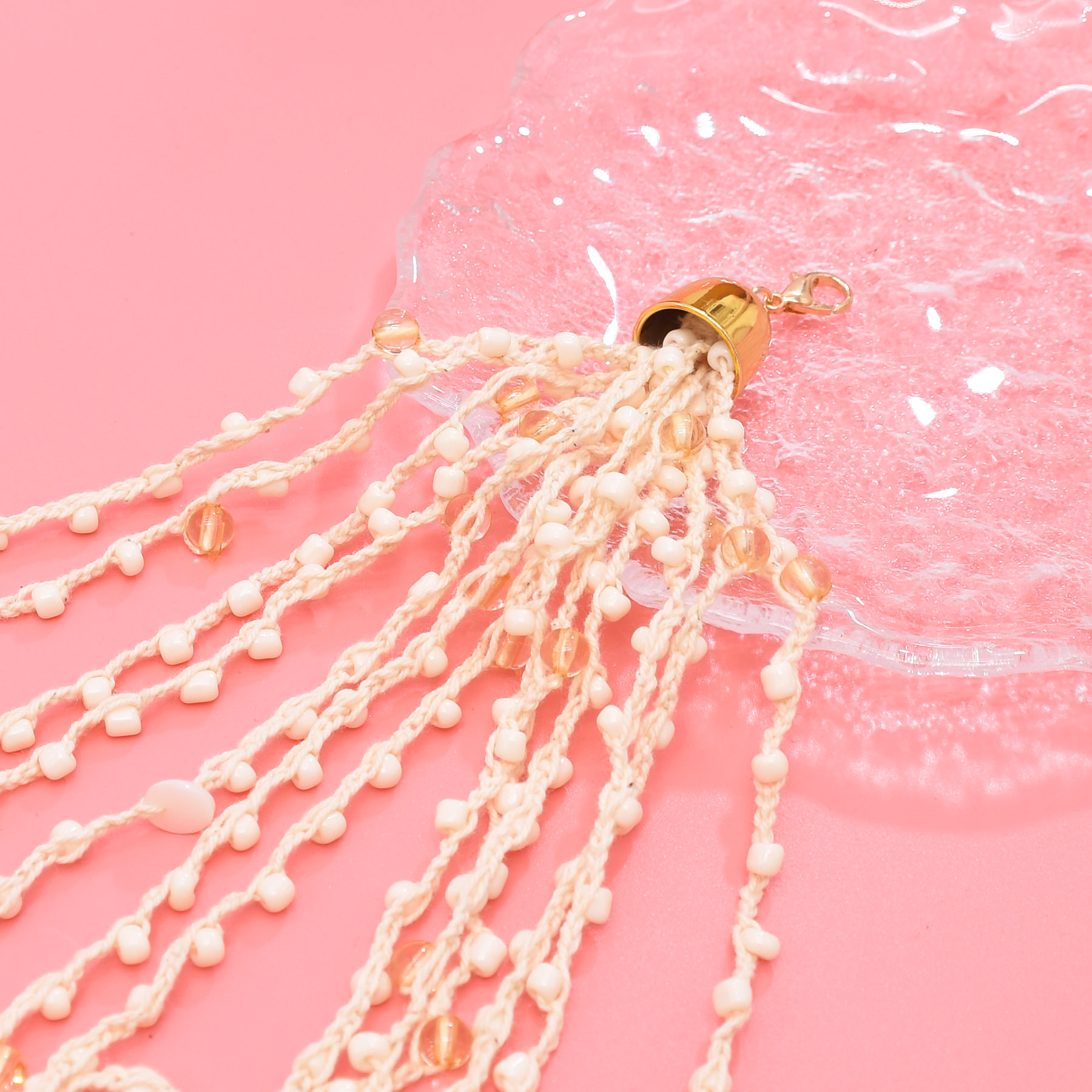 Multi-Layer Witte Hars Kraal Kristal Kralen Slabbetje Ketting Voor Vrouwen Europese Amerikaanse Modeshow Kleding Sieraden Accessoires
