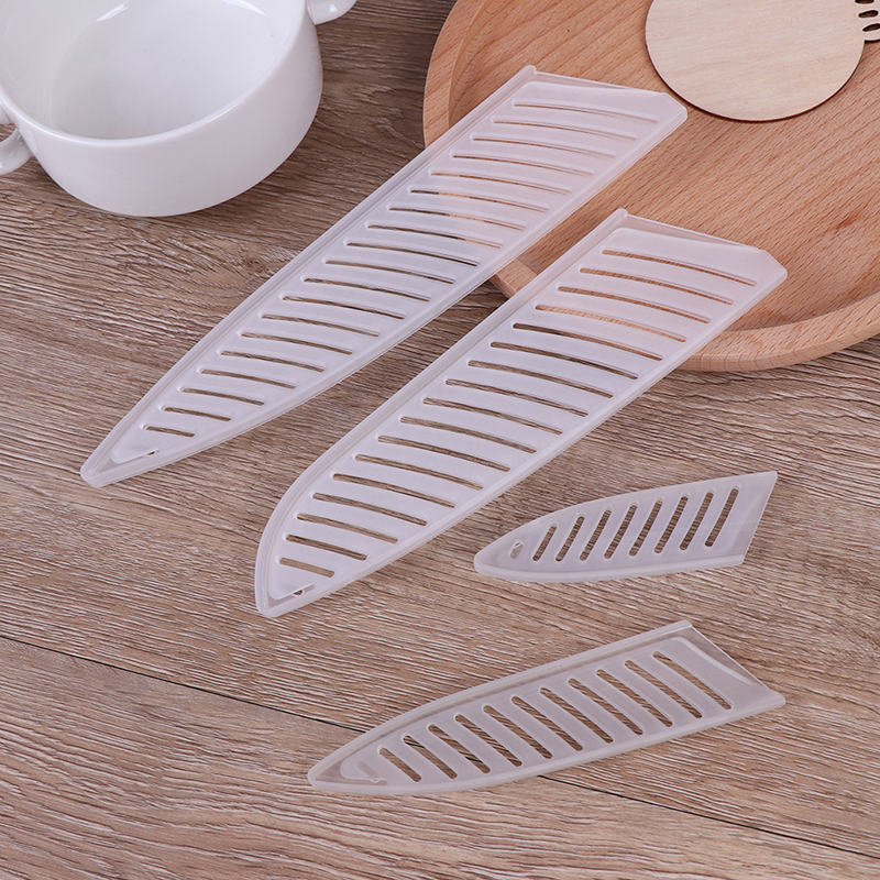 4 stücke Transparente Messer Abdeckung transparent Kunststoff Küche Messer Klinge Schutz Abdeckung Für 3/5/7/8 Zoll Messer