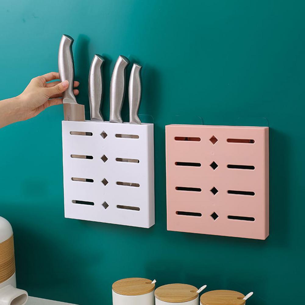 Useful Knife Storage Rack Adhesive Space-saving Storage Container Adhesive Drain Knife Holder