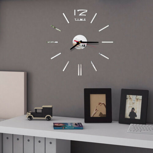Iso seinäkello iso kellotarra 3d tarraa roomalaiset numerot tee itse seinä moderni koti: Viininpunainen