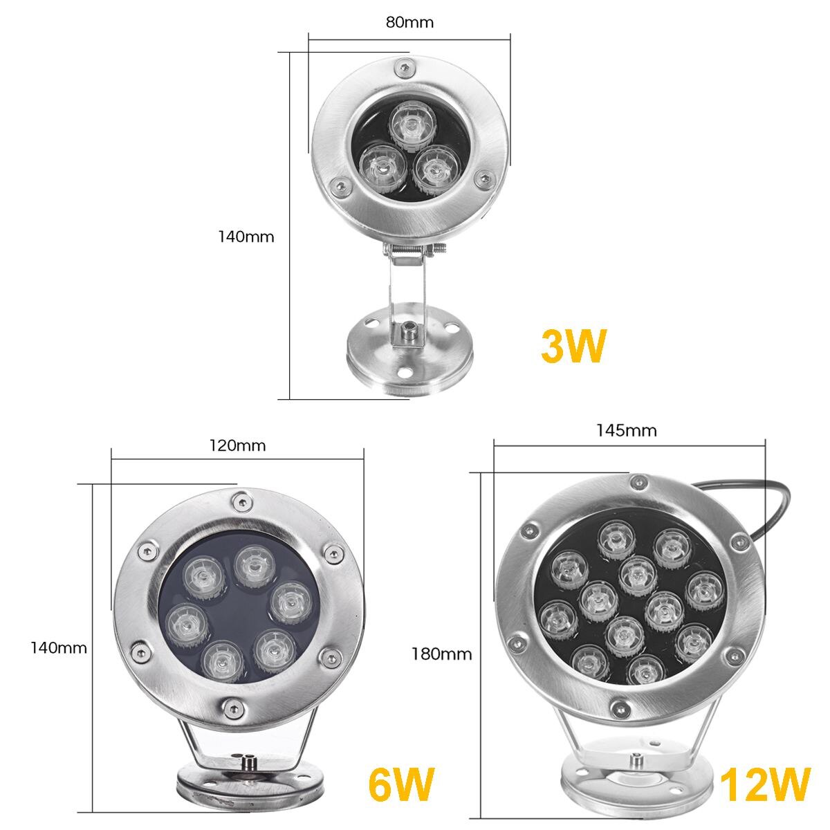 3W 6W 12W IP68 Led Onderwater Licht Rgb Outdoor Waterdichte Kleurrijke Water Spotlight Zwembad Licht Fontein licht
