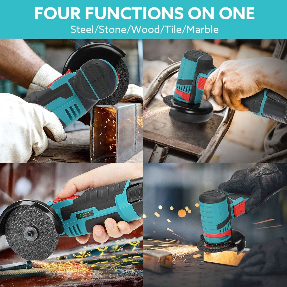 12V Mini Brushless Angle Grinder 500W 19500Rpm Rechargeable Battery Cordless Polishing Machine Diamond Cutting Grinder Tools