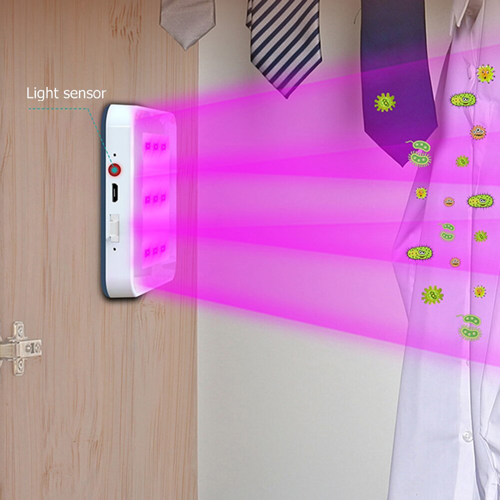 Rechargeable Sterilize UV-C Light 9 LED Germicidal UV Lamp Home Handheld Kill Mites Disinfection UVC Sterilizer USB Charging