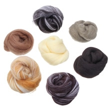 7 Pcs 35G Naaldvilten Wol Vezels Gemengd Natuurlijke Collection Voor Dier Naaien Projecten Vilten Ambachten Pop Handwerken