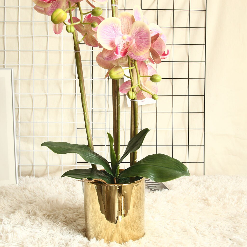 Phalaenopsis Leaf Orchid Artificial Flower Plant Wedding Decoration INS Wind