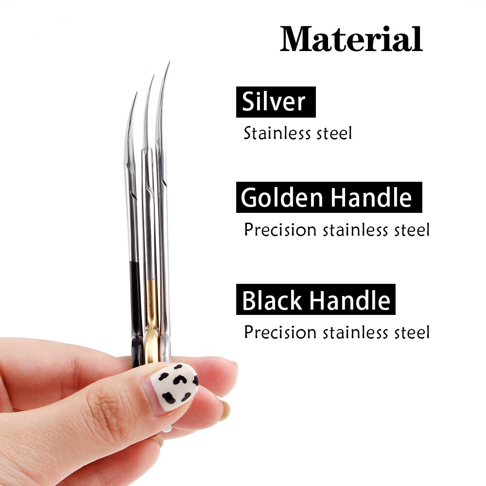 Manicure Scissors Curved Tip Regrowth Cuticle Clipper Pedicure Scissor Stainless Steel Dead Skin Remover Nail Tools