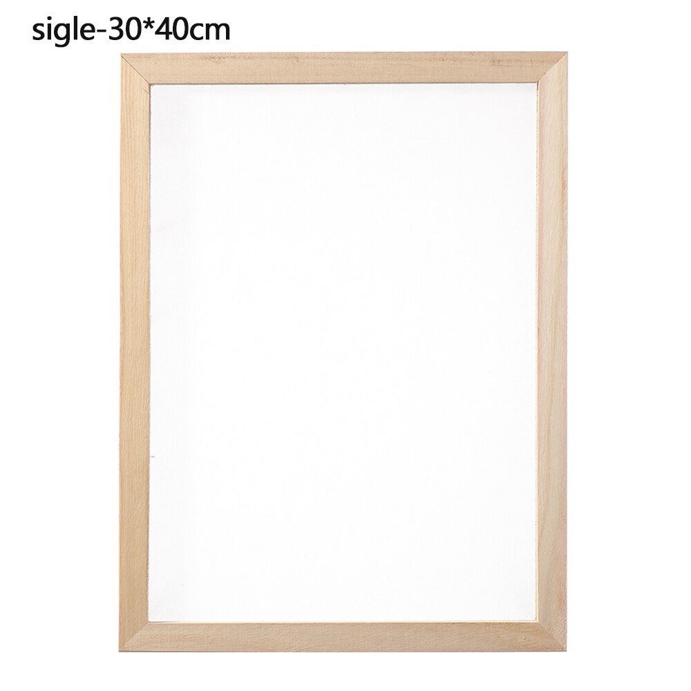 9 Size Paper Making Mould Frame DIY Papermaking Paper Making Screen Learning Wood Handcraft Wooden Mesh Mold: sigle-30x40cm