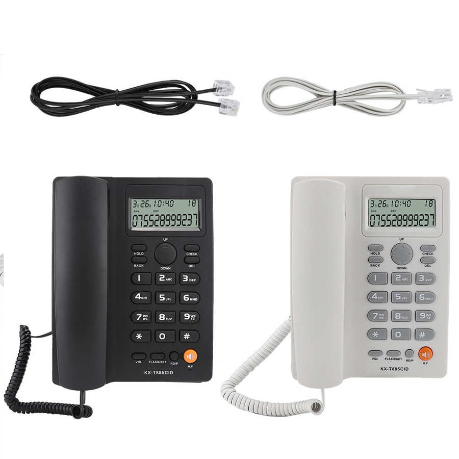 Teléfono con identificador de llamadas, manos libres, para casa, oficina, Hotel, fijo, inglés, de escritorio