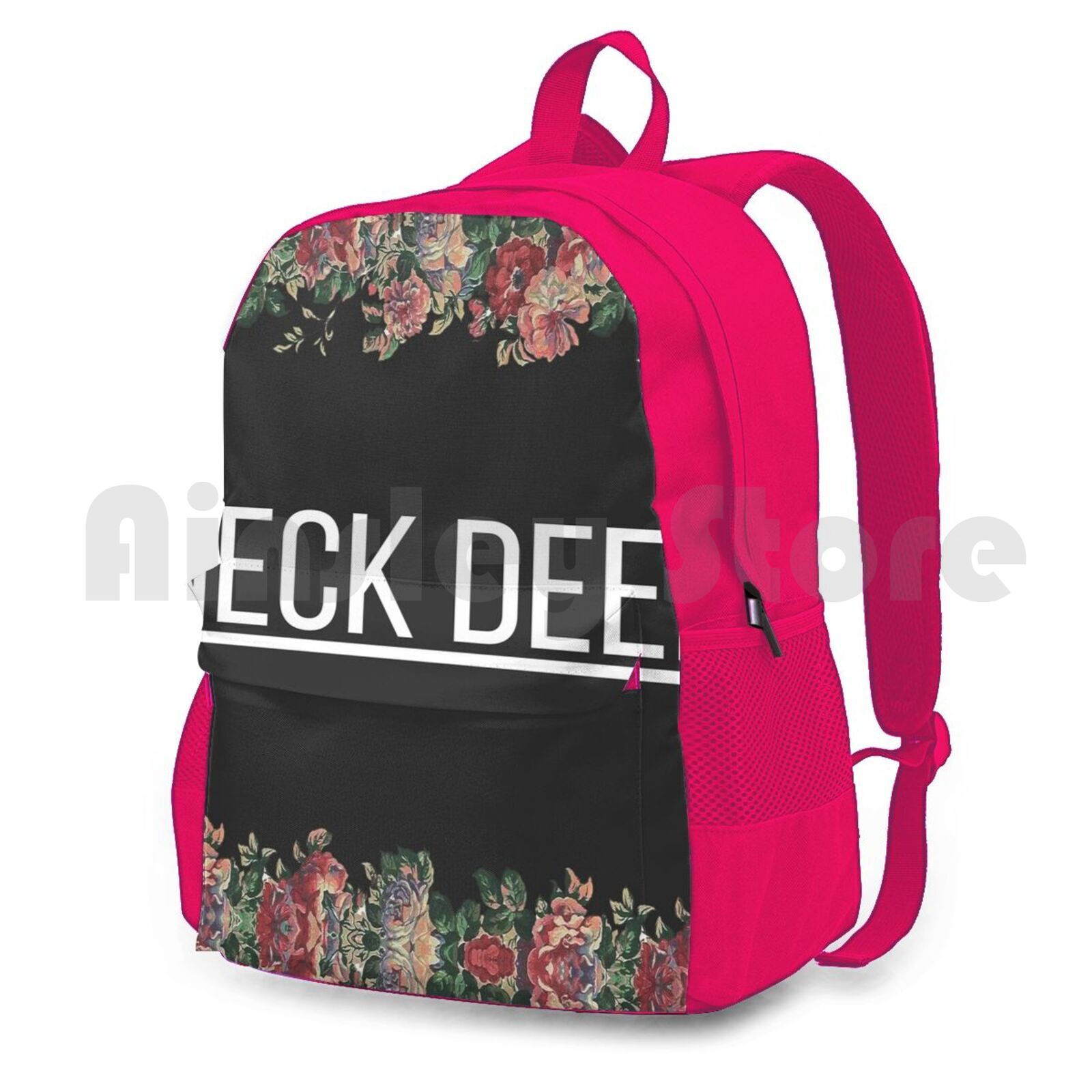 Neck Deep Floral Flag Outdoor Hiking Backpack Waterproof Camping Travel Hopeless Records Pop Punk Neck Deep Lnotgy Punk Tpatp: Backpack-Pink