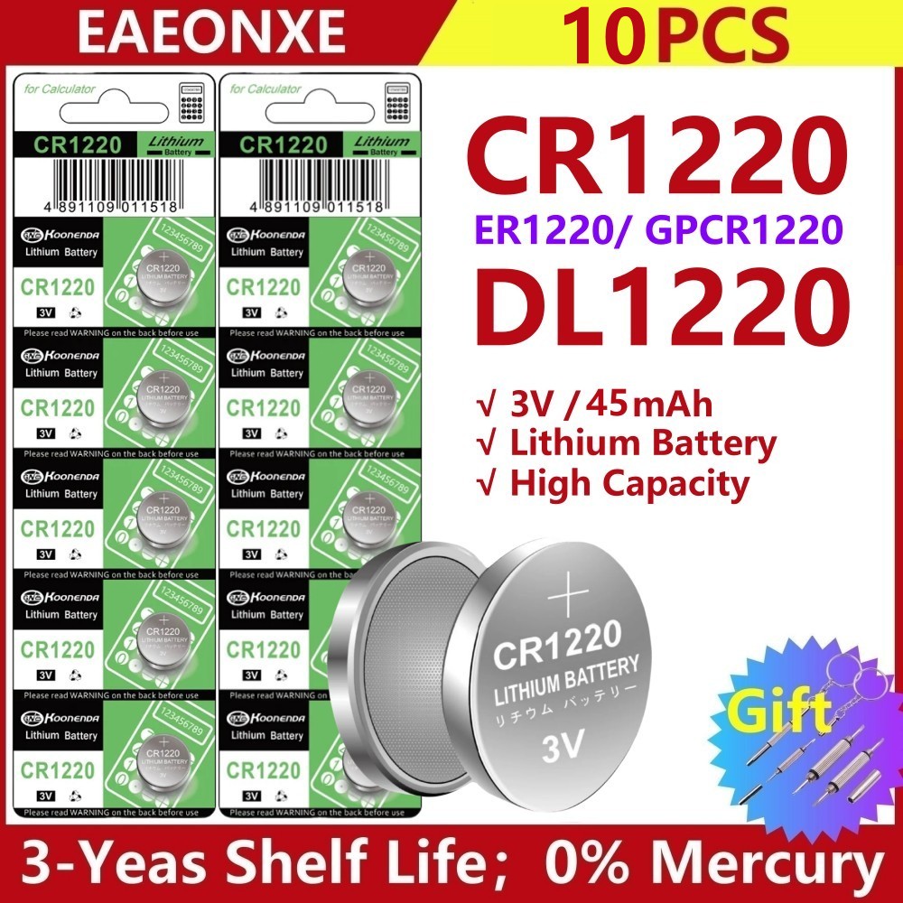 10 pçs bateria cr2032 cr2025 cr1220 cr1225 cr1616 cr1620 cr2430 célula moeda bateria de lítio para relógio brinquedos eletrônicos: Dourado