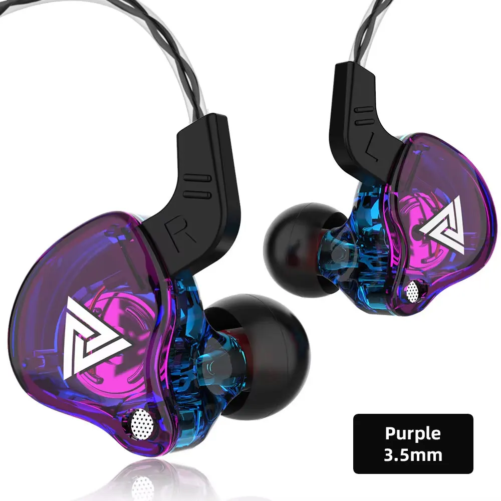 QKZ AK6 Słuchawki douszne 6 Dynamiczny sterownik Słuchawki z mikrofonem stereofoniczny Sportowy zestaw słuchawkowy HiFi Subwoofer monitor Słuchawki douszne robić iPhone'a: żółty