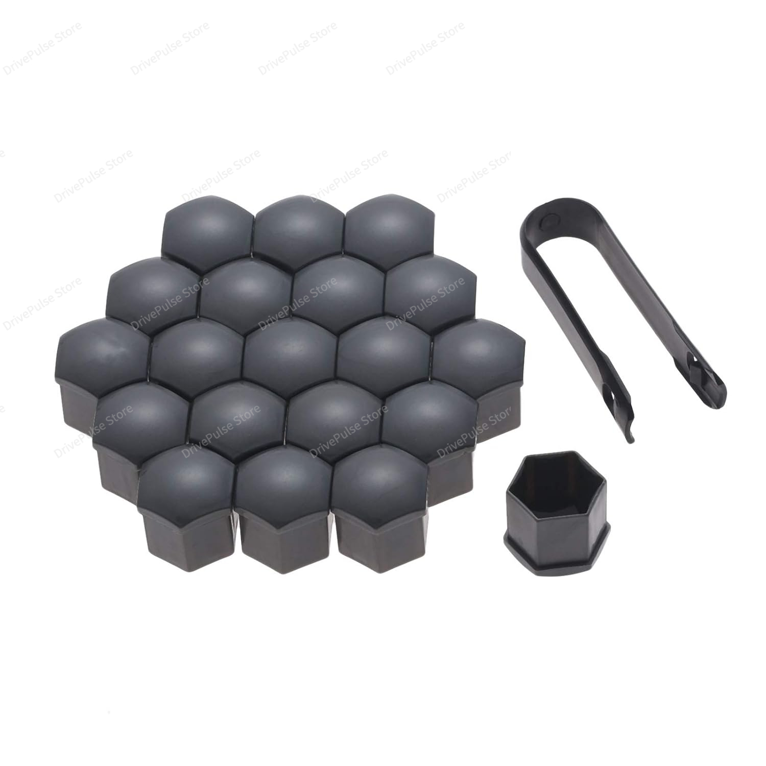 20 piezas cubiertas universales para tuercas de rueda 17/19/21mm-tapas para pernos de rueda a prueba de ust para coche, SUV, camión | Protección y decoración exterior: M12x1. 25 / Gris