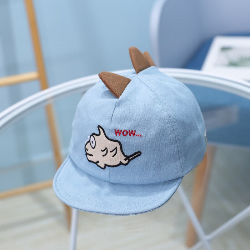 Leuke Cartoon Dinosaurus Baby Baseball Cap Zachte Katoen Jongens Meisjes Zonnehoed Zomer Baby Peuter Kinderen Strand Hoed: blue