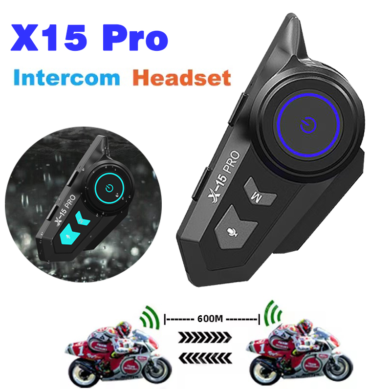 Motorcykelhjälm bluetooth-intercom trådlös bluetooth 5.2- headset stöder vattentäta hörlurar med 400m-600m högtalare och stöd för flera scener