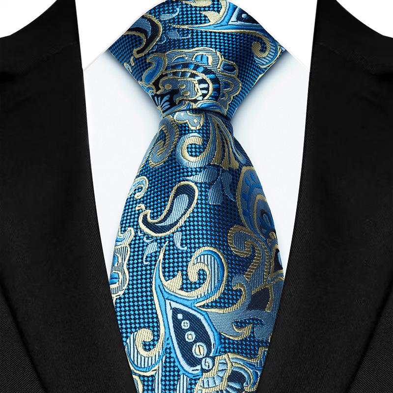 Corbata de lujo de 8CM para hombre, corbatas florales de Cachemira para hombre, novio, corbata tejida Jacquard, accesorios para de boda y negocios: Multicolor