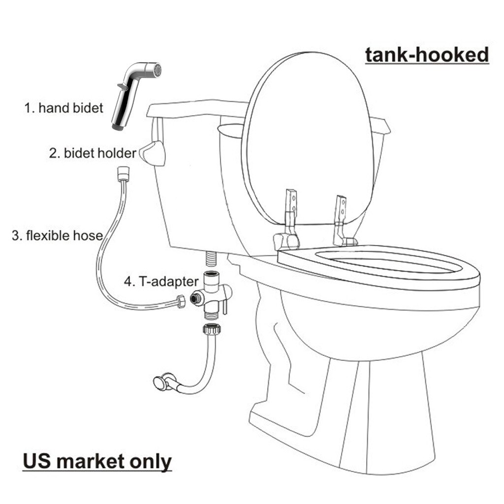 6pcs Handheld Toilet Bidet Sprayer Flusher Set Portable Diaper Bidet Stainless Steel Hand Bidet Faucet For Bathroom Hand Sprayer