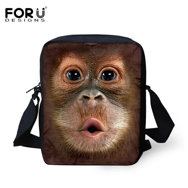 Famous Monkey Men Messenger Bags 3D Zoo Aniamal Man Mini Crossbody Bags Brand Casual Male Travel Bag: w1228E