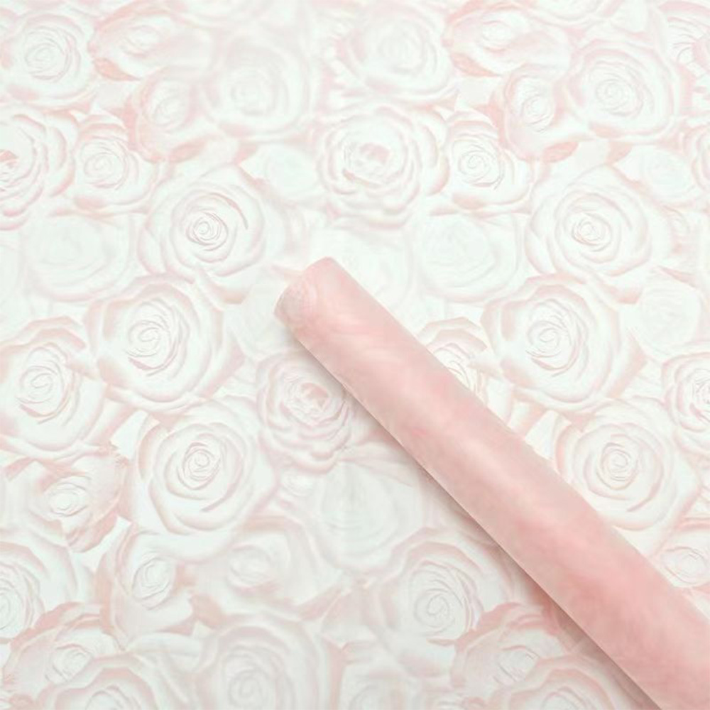 20 stuks bloem inpakpapier gouden rand roos Koreaanse stijl half transparant geschenkverpakking bloemist boeket inpakmateriaal: Clear