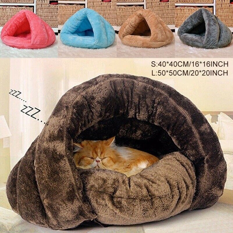 Niche d'intérieur coussin doux et confortable | Animal domestique, chien chat grotte Igloo, panier de lit, chaton maison